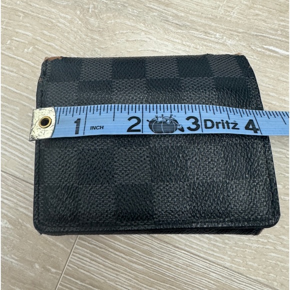 Louis Vuitton Trifold Damien Graphite Mens Wallet Black Grey N63096 - Picture 10 of 14